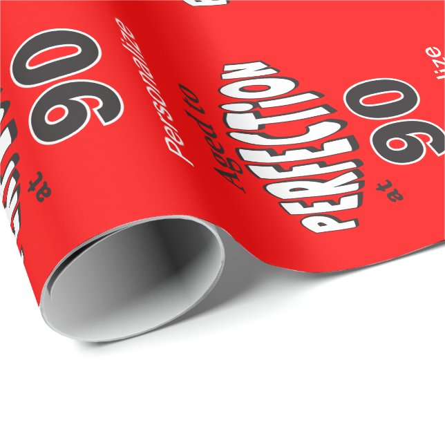 Papier Cadeau Âgé à la perfection à l'anniversaire 90 (Coin rond)