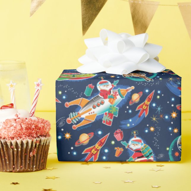 Papier Cadeau Âge de l'espace Père Noël Noël (Fête d'anniversaire)