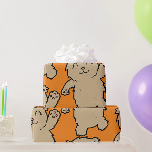 Papier Cadeau Agiter Adorable Ours Souriant