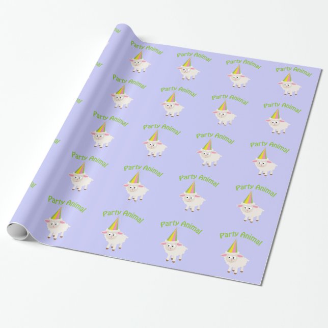 Papier Cadeau Agneau Fêtard (Déroulé)