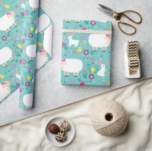 Papier Cadeau Agneaux de Pâques