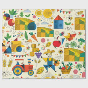 Papier Cadeau Agriculture Et Agriculteur