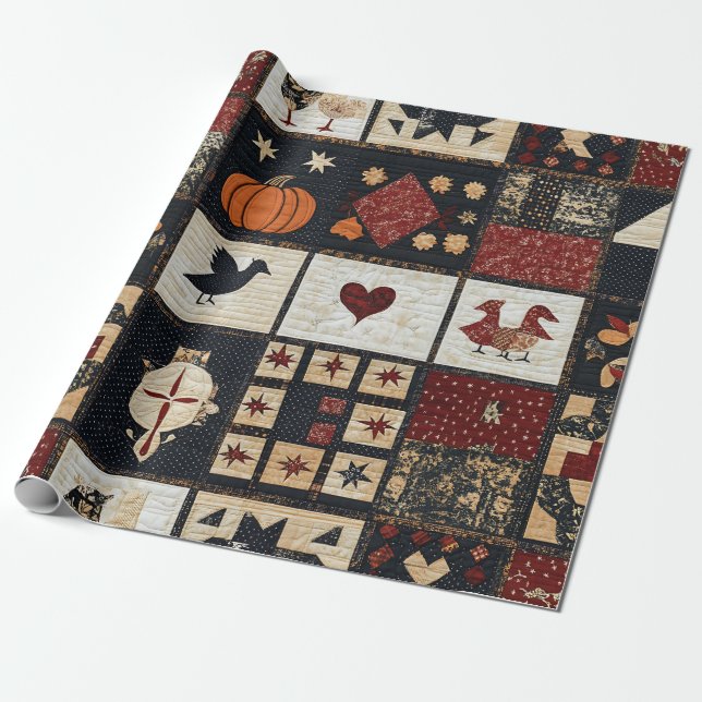 Papier Cadeau Agritourisme primitif Appliqué et géométrique (Déroulé)
