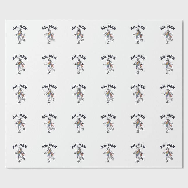 Papier Cadeau Ah Men Roller Skating Foi Vector Design_1 (Plat)
