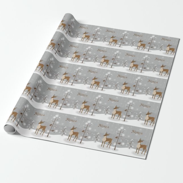 Papier Cadeau Ahimsa Reindeer (Déroulé)