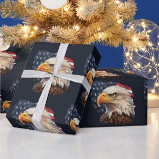 Papier Cadeau Aigle à drapeau américain