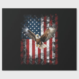 Papier Cadeau Aigle patriotique 4 juillet USA Drapeau américain