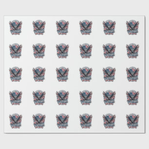 Papier Cadeau Aigle Patriotique Loup Hybride Animal Hybride Patr