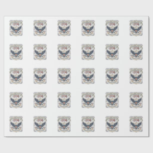 Papier Cadeau Aigle Vintage Amérique 1776 Patriotique