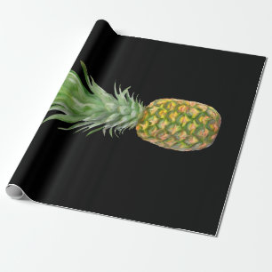 Papier Cadeau Aiguille noire Tropical Elegant Jaune Vert