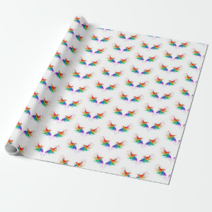 Papier Cadeau Ailes arc-en-ciel douces