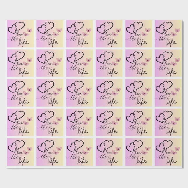 Papier Cadeau aime la vie  (Plat)