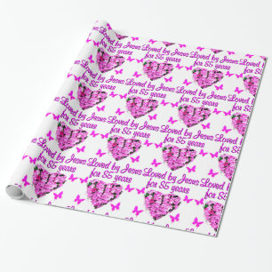PAPIER CADEAU AIMÉ PAR JÉSUS PENDANT 85 ANS DESIGN FLORAL