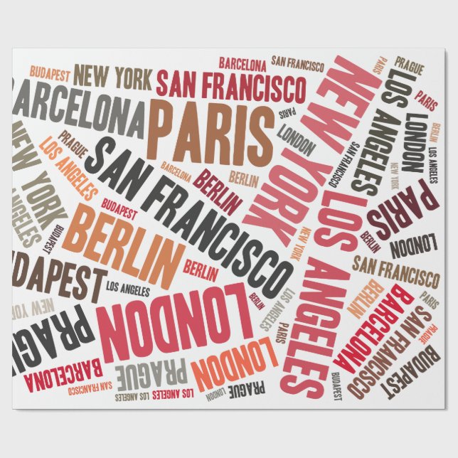Papier Cadeau Aime voyager (Plat)