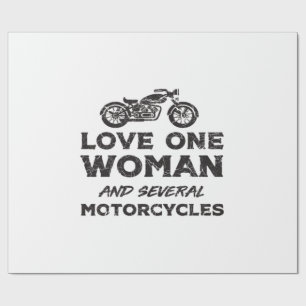 Papier Cadeau Aimer une femme et plusieurs motos essentiel