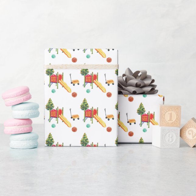 Papier Cadeau Aire de jeux colorée  (Baby Shower)