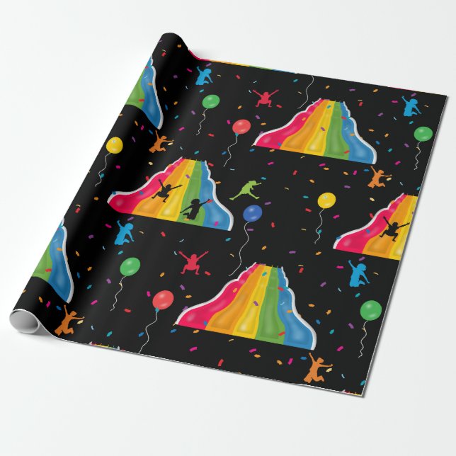 Papier Cadeau Aire de jeux pour enfants Parc à glissade intérieu (Déroulé)