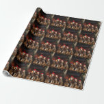 Papier Cadeau Airedale près de la cheminée Noël<br><div class="desc">Une scène enchanteresse capte l'essence de l'esprit de fête et de douceur tandis que des compagnons furieux ornés de casquettes du Père Noël se rassemblent autour d'une cheminée crépitant. La chaleur qui émane du foyer crée une atmosphère douce pour ces adorables canines, tandis que des bas festifs pendent dans l'arrière...</div>