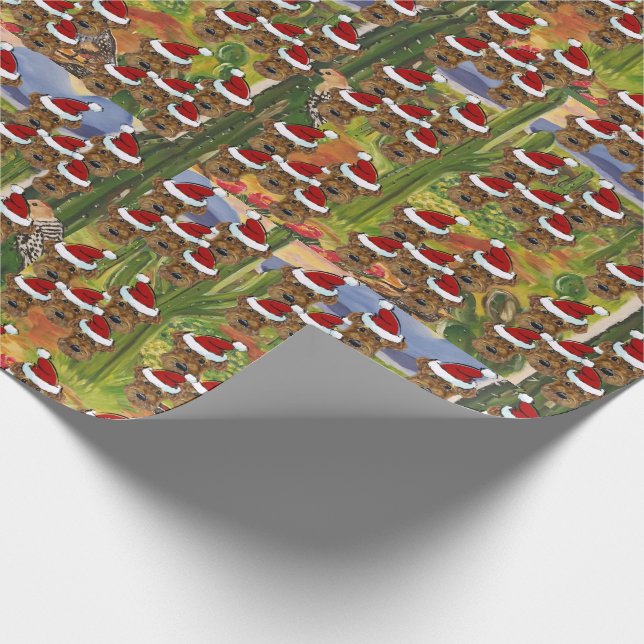 Papier Cadeau Airedale Terrier Santas (Coin)