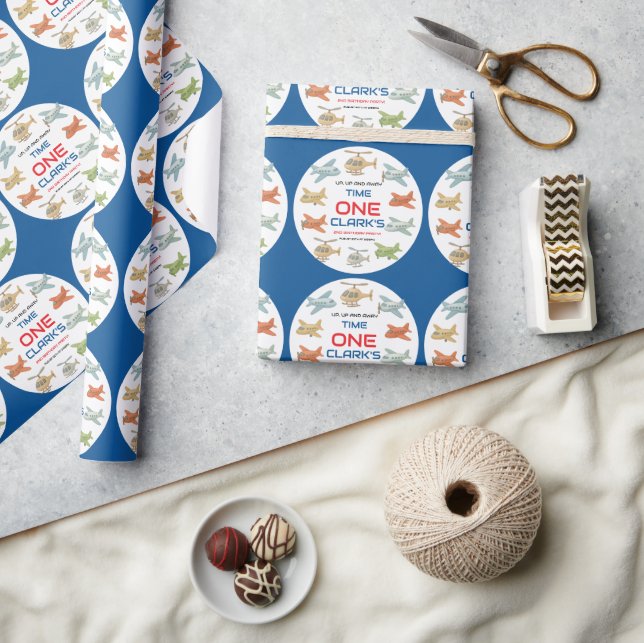 Papier Cadeau Airplane Boy 1st Birthday | Fun Sky Theme Party (Artisanat)