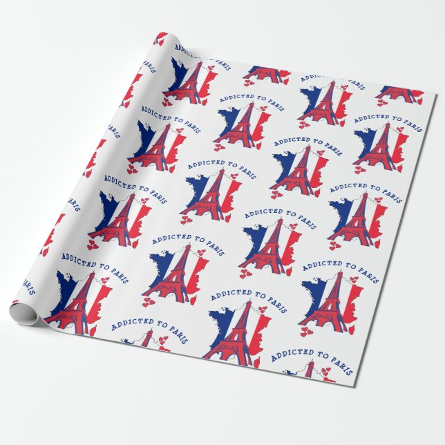 Papier Cadeau AJOUTÉ À LA Tour Eiffel DE PARIS (Déroulé)