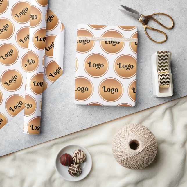 Papier Cadeau Ajouter Gold Custom Business Logo Arrière - plan b (Artisanat)