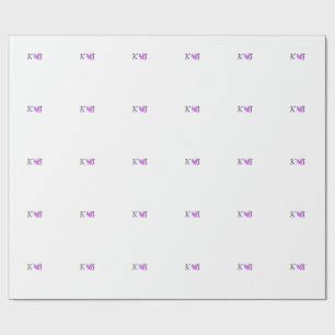 Papier Cadeau Ajouter une lettre de nom de couple mariage rose c