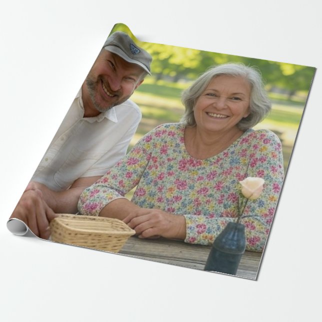 Papier Cadeau Ajouter une Personnaliser photo retraitée (Déroulé)