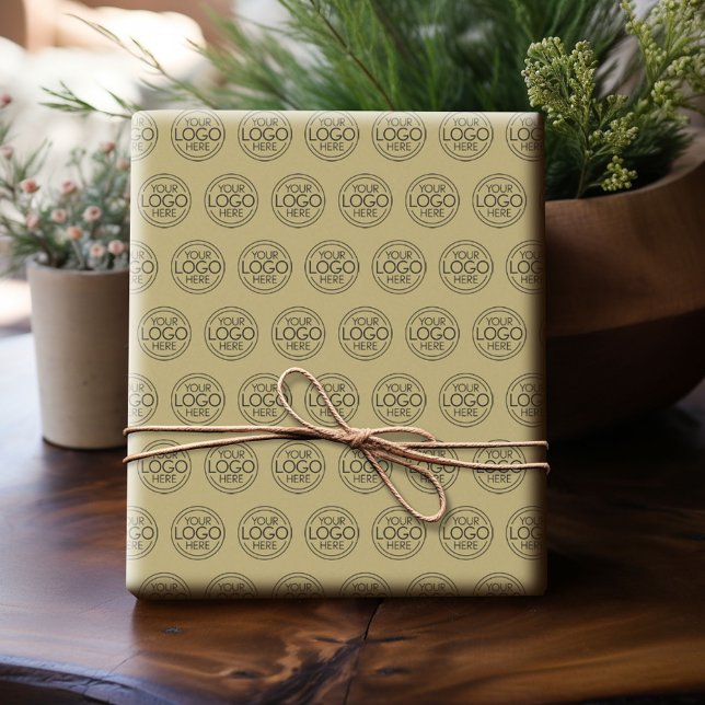 Papier Cadeau Ajouter votre logo - Business Minimalist Gold (Personalized Logo Wrapping Paper)