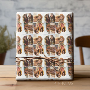 Papier Cadeau Ajoutez 4 de vos photos préférées - Motif Fou