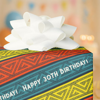 Papier Cadeau Ajoutez Votre Âge Joyeux Anniversaire Celtique Ble