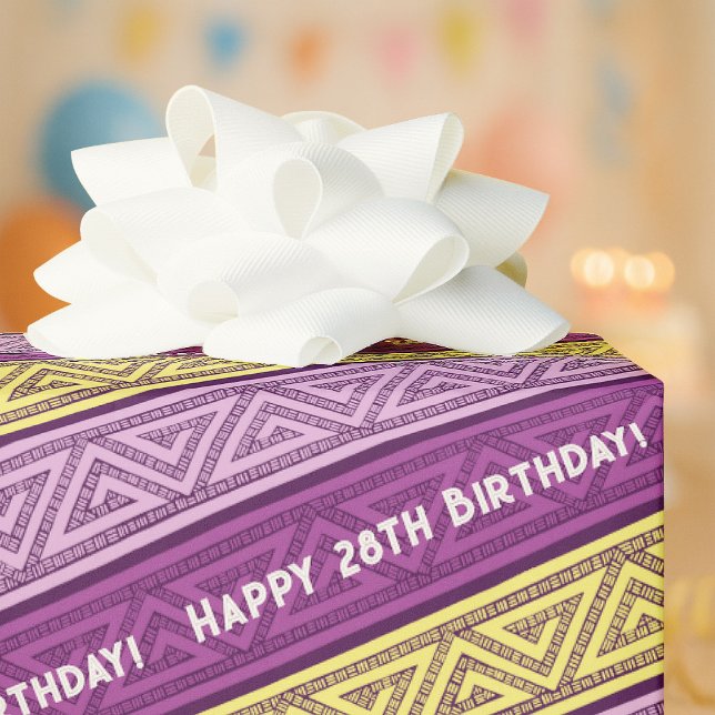 Papier Cadeau Ajoutez Votre Âge Joyeux Anniversaire Celtique Gri (Créateur téléchargé)