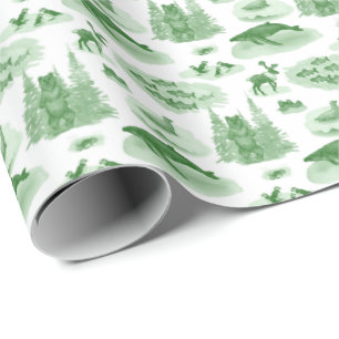 Papier Cadeau Alaska Animal Toile (Vert émeraude)