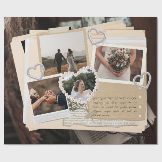 Papier Cadeau Album photo de mariage élégant et neutre
