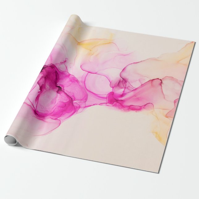 Papier Cadeau Alcool encre texture marine. L'art contemporain. (Déroulé)