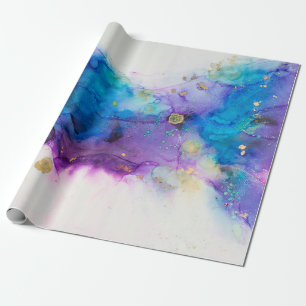 Papier Cadeau Alcool Enk Art. Peinture Abstraite. Alcool Ink ba