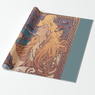 Papier Cadeau Alfonse Mucha Job Art Nouveau femme