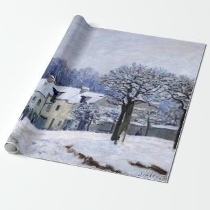 Papier Cadeau Alfred Sisley - Place Chenil à Marly, Effet de nei