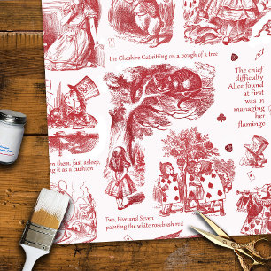 Papier Cadeau Alice au pays des merveilles Citations Red Toile