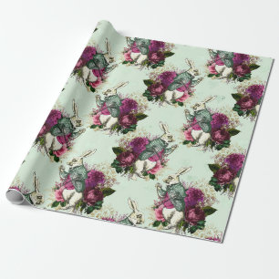 Papier Cadeau Alice au pays des merveilles Lapin Vert