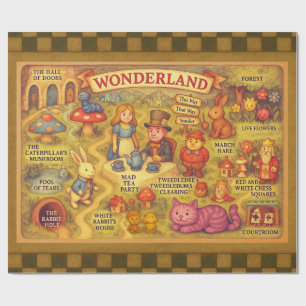 Papier Cadeau Alice Fantaisiste Aventures dans le Monde des Merv