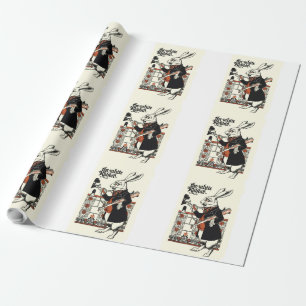 Papier Cadeau Alice Lapin Blanc Classique Wonderland 