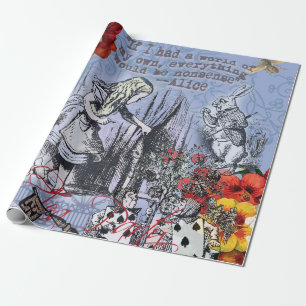 Papier Cadeau Alice rideau absurdité merveilleux classique