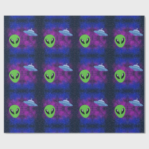 Papier Cadeau Alien de l'espace