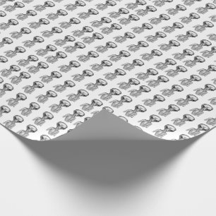 Papier Cadeau Alien gris