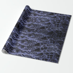 Papier Cadeau Aliens Entrails - Bleu foncé Imprimer Motif Design