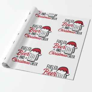 Papier Cadeau Alimenté par la bière et la fête de Noël