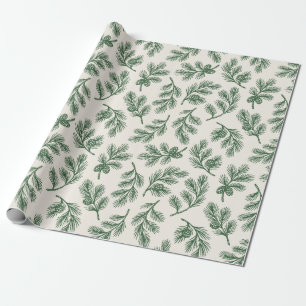 Papier Cadeau Allée des Aiguilles de Pin - Impression botanique
