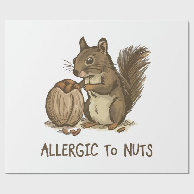 Papier Cadeau Allergique aux noix (Plat)