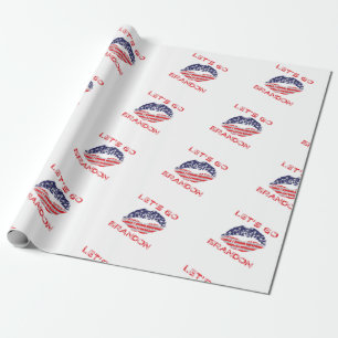 Papier Cadeau Allez Brandon Joe Biden Drapeau Trouvé Kiss